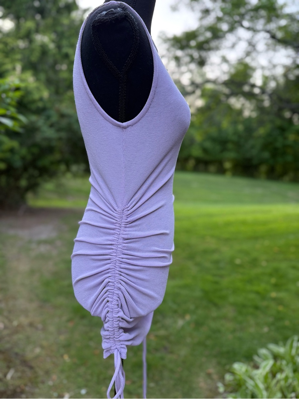Sleeveless Ruched Bodycon Dress in Lavender size S Honey Bum Dress pre-owned . - Picture 4 of 16